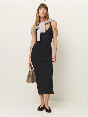 reformation teddy knit dress | Dresses | Nwt Reformation M Black Aline Stretch Midi Minimalist Preppy Summer-hues
